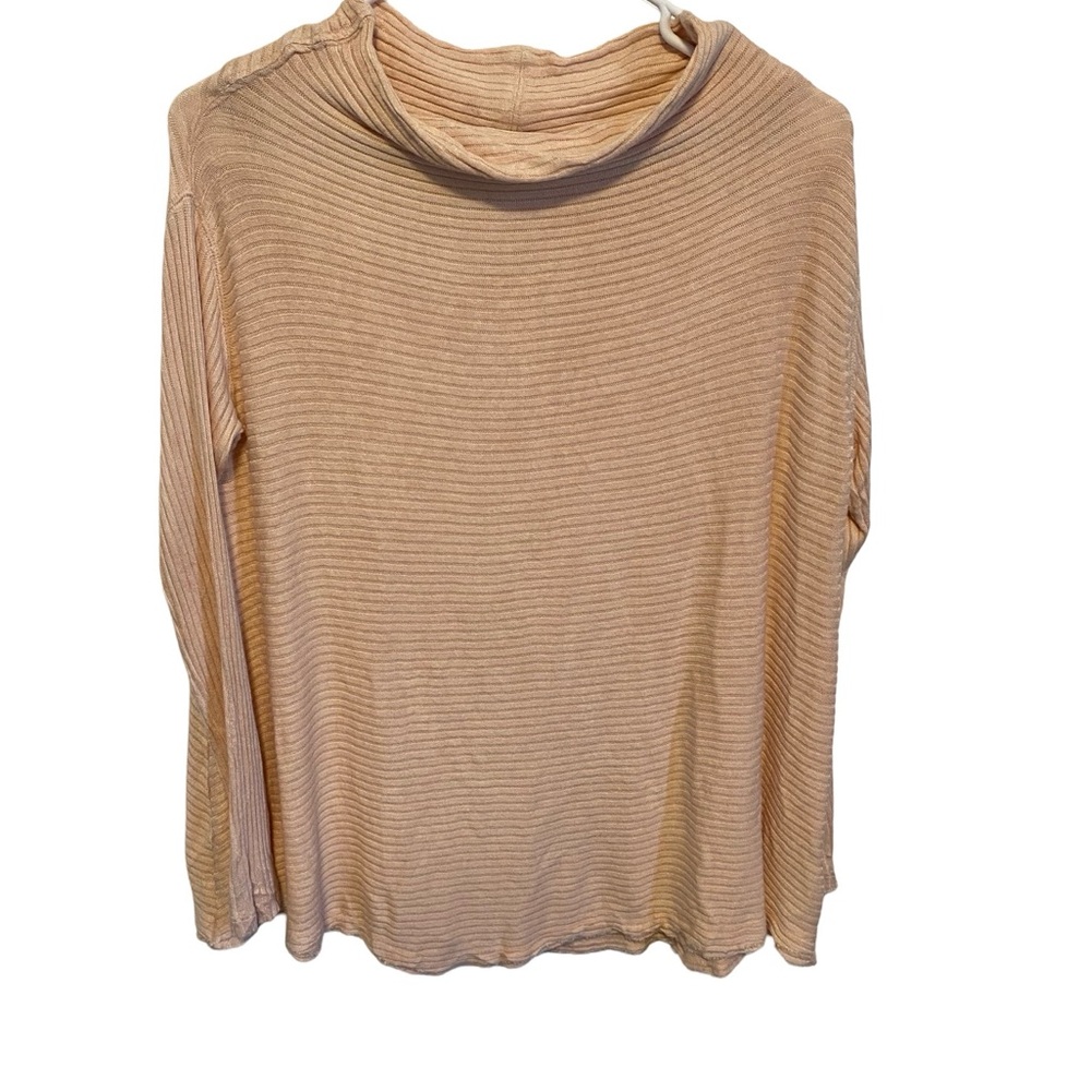 We The Free orange/tan Ribbed Long Sleeve Top Size Small Oversized